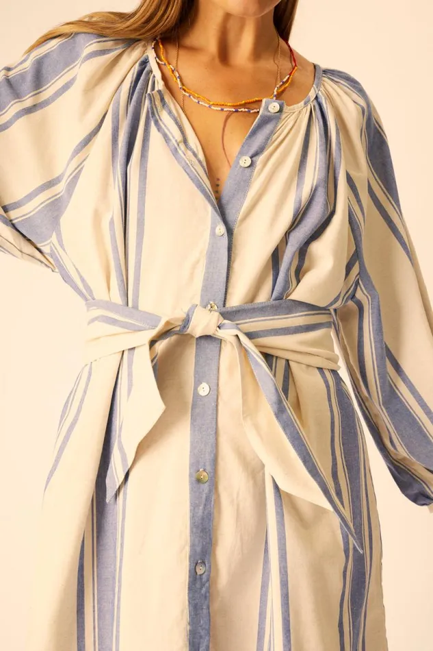Dresses Shop Natalie Martin ALEX SHORT DRESS French Stripe Blue