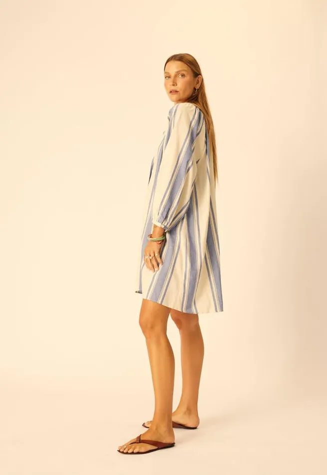 Dresses Shop Natalie Martin ALEX SHORT DRESS French Stripe Blue