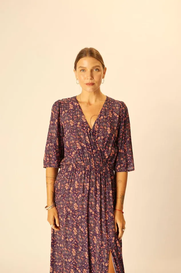 Dresses Shop Natalie Martin COCO MAXI Petite Fleur Aubergine