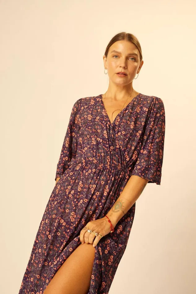 Dresses Shop Natalie Martin COCO MAXI Petite Fleur Aubergine