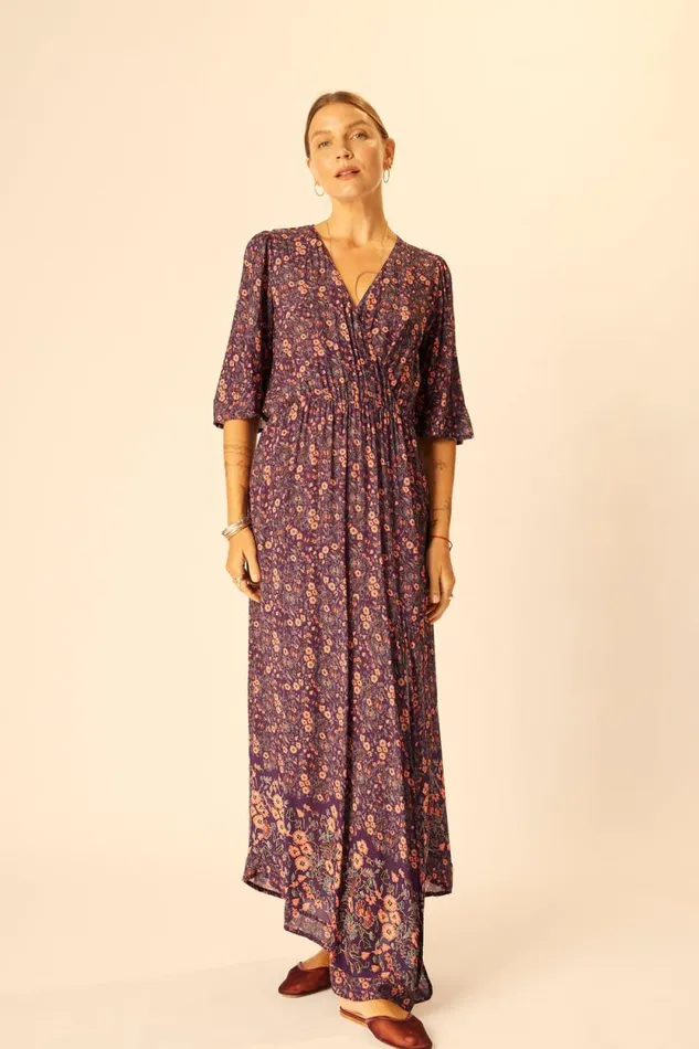 Dresses Shop Natalie Martin COCO MAXI Petite Fleur Aubergine
