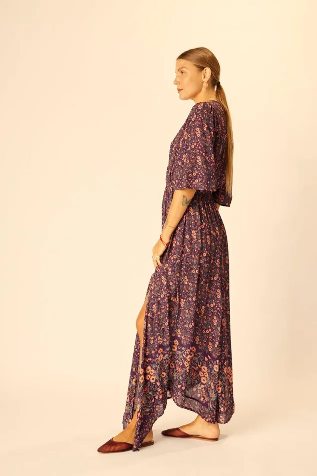 Dresses Shop Natalie Martin COCO MAXI Petite Fleur Aubergine