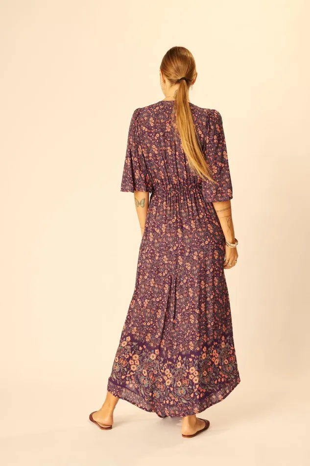 Dresses Shop Natalie Martin COCO MAXI Petite Fleur Aubergine