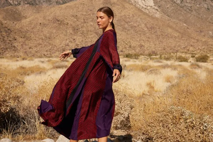 Dresses Shop Natalie Martin FIORE MAXI Block Zigzag Aubergine