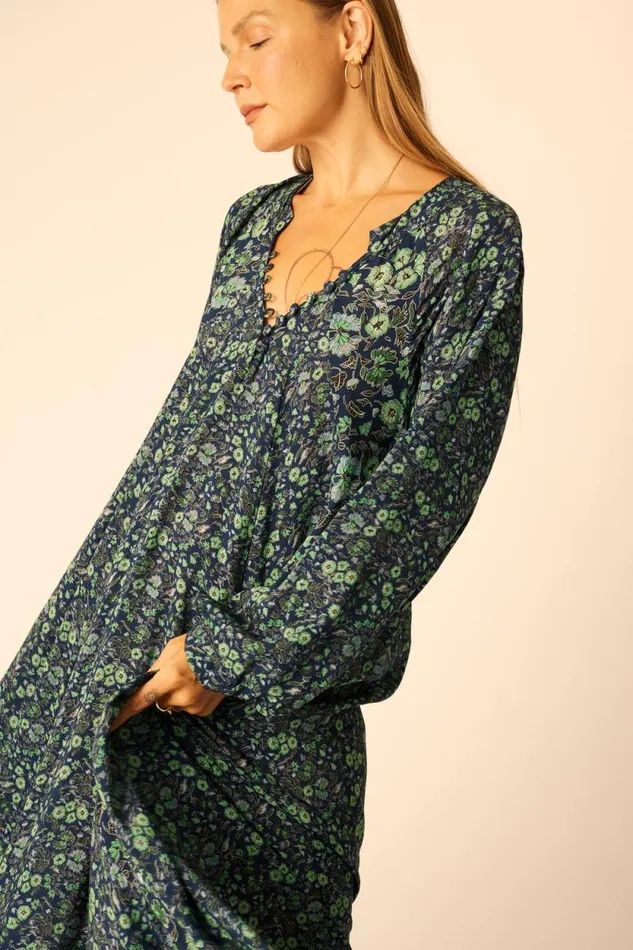 Dresses Shop Natalie Martin FIORE MAXI Petite Fleur Marine