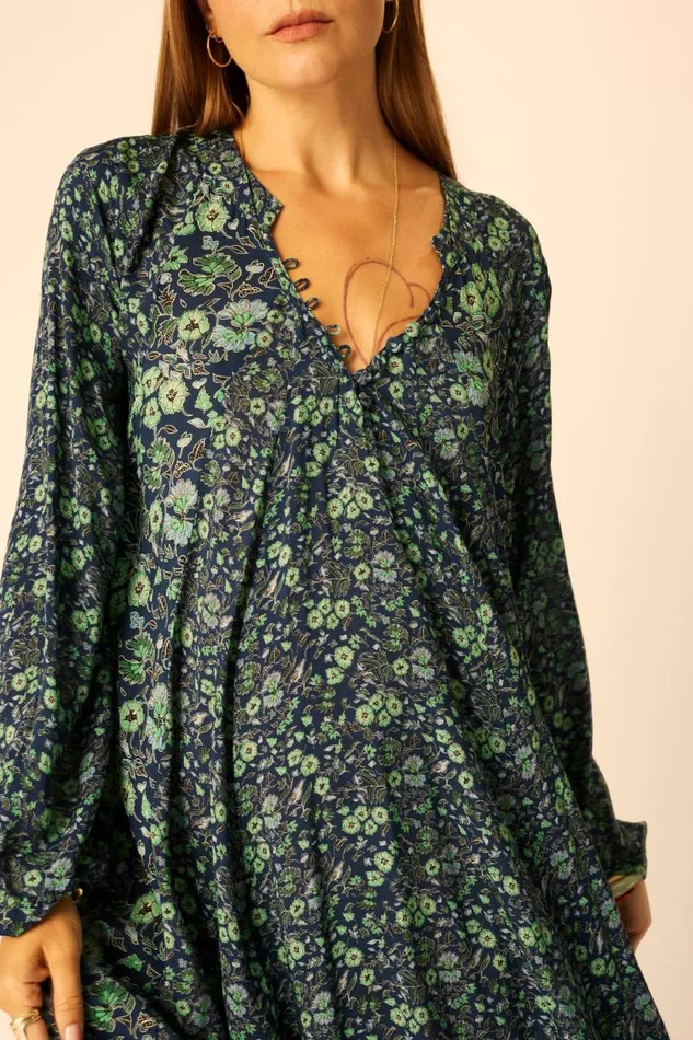 Dresses Shop Natalie Martin FIORE MAXI Petite Fleur Marine