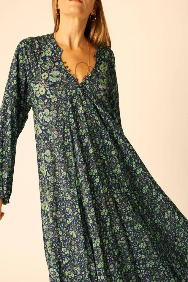 Dresses Shop Natalie Martin FIORE MAXI Petite Fleur Marine