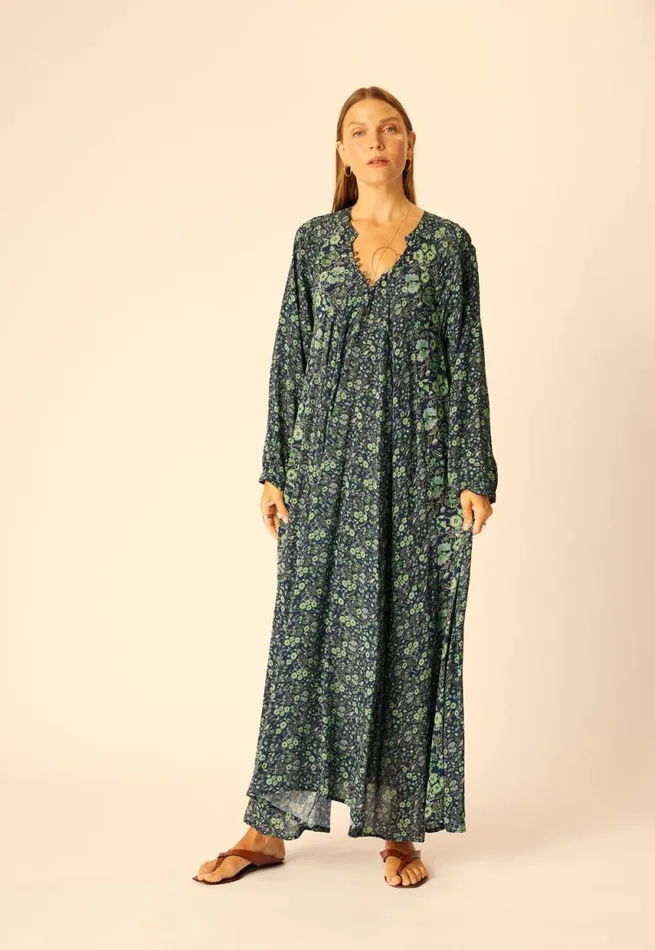 Dresses Shop Natalie Martin FIORE MAXI Petite Fleur Marine