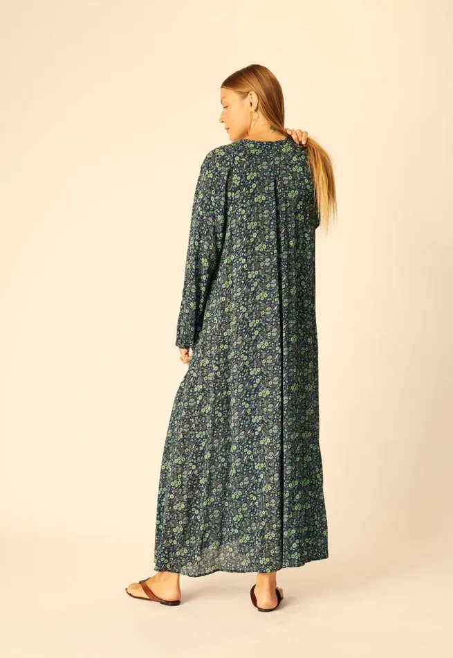 Dresses Shop Natalie Martin FIORE MAXI Petite Fleur Marine