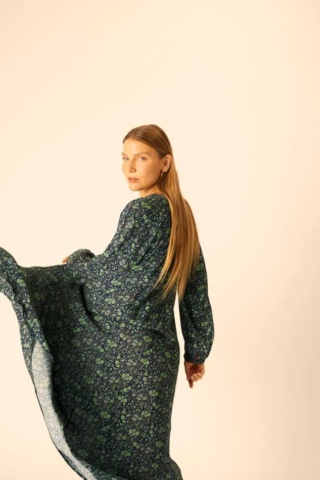 Dresses Shop Natalie Martin FIORE MAXI Petite Fleur Marine