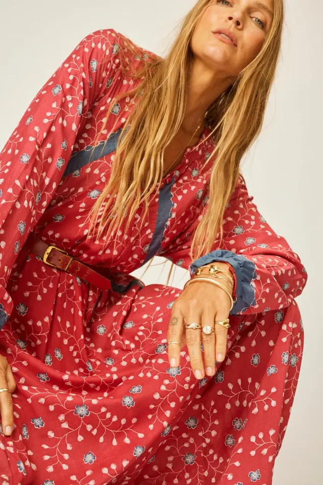 Dresses Shop Natalie Martin FIORE MAXI Pinwheel Barn Red