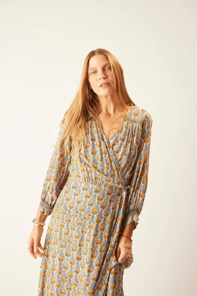 Dresses Shop Natalie Martin KATE LONG SLEEVE MAXI Tulip French Blue
