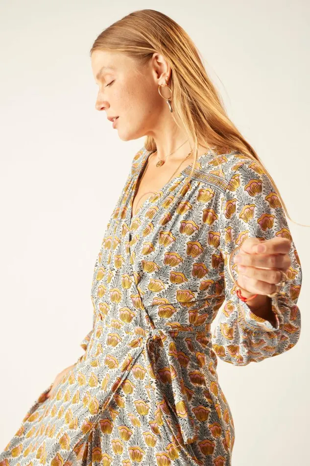 Dresses Shop Natalie Martin KATE LONG SLEEVE MAXI Tulip French Blue