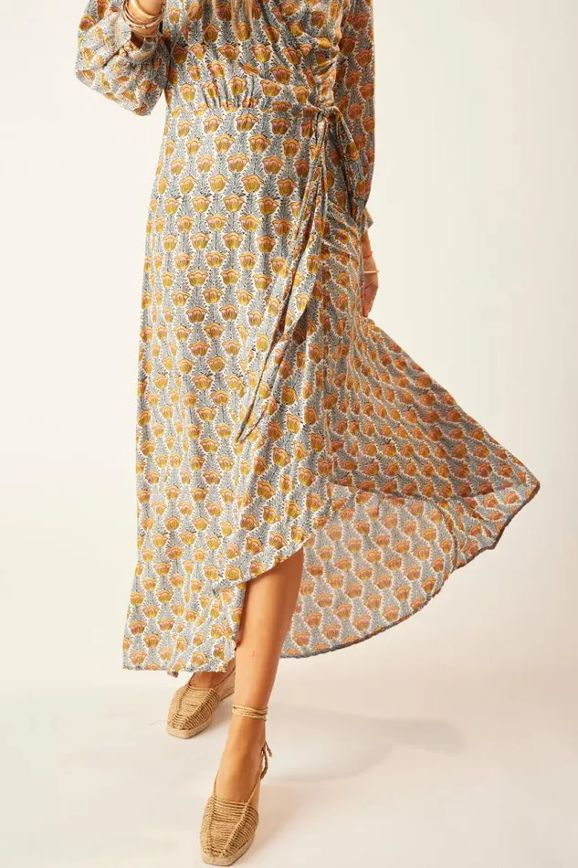 Dresses Shop Natalie Martin KATE LONG SLEEVE MAXI Tulip French Blue