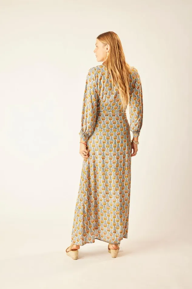 Dresses Shop Natalie Martin KATE LONG SLEEVE MAXI Tulip French Blue