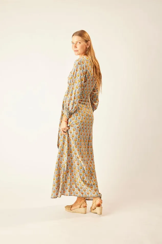 Dresses Shop Natalie Martin KATE LONG SLEEVE MAXI Tulip French Blue