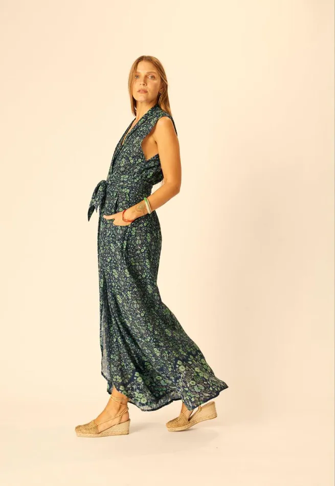 Dresses Shop Natalie Martin NICO SLEEVELESS MAXI Petite Fleur Marine