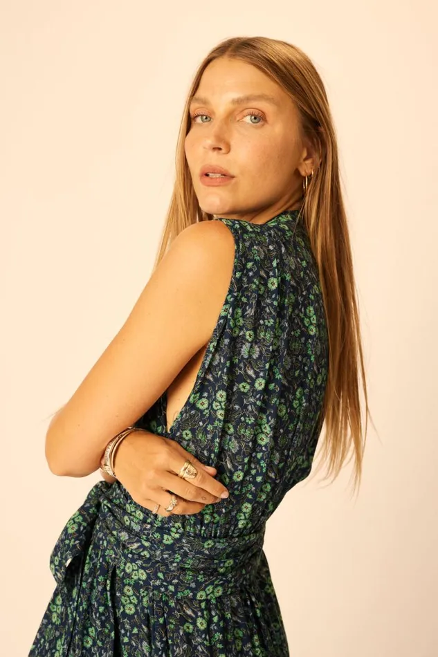 Dresses Shop Natalie Martin NICO SLEEVELESS MAXI Petite Fleur Marine