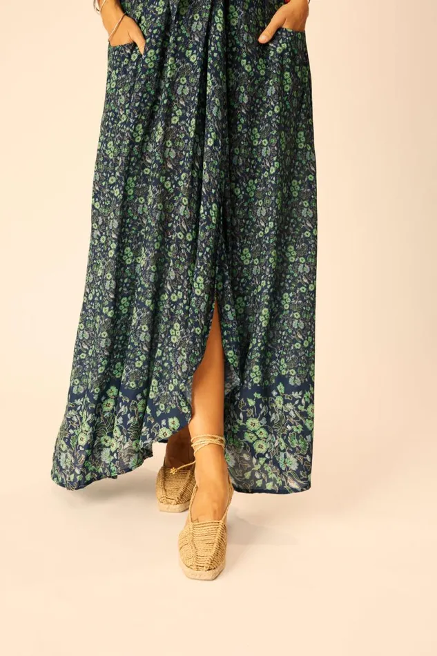 Dresses Shop Natalie Martin NICO SLEEVELESS MAXI Petite Fleur Marine