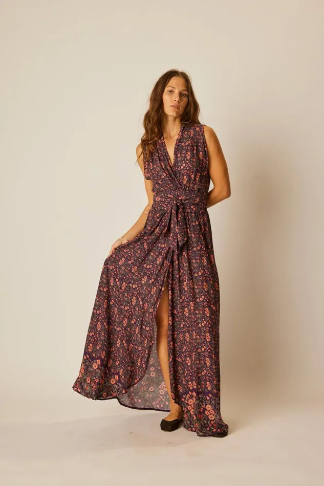Dresses Shop Natalie Martin NICO SLEEVELESS MAXI Petite Fleur Noire
