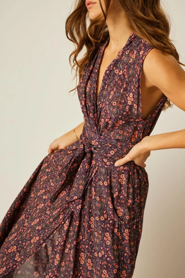 Dresses Shop Natalie Martin NICO SLEEVELESS MAXI Petite Fleur Noire