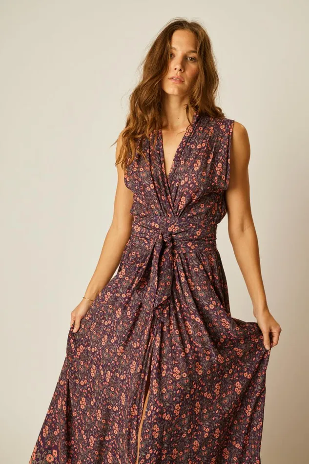 Dresses Shop Natalie Martin NICO SLEEVELESS MAXI Petite Fleur Noire
