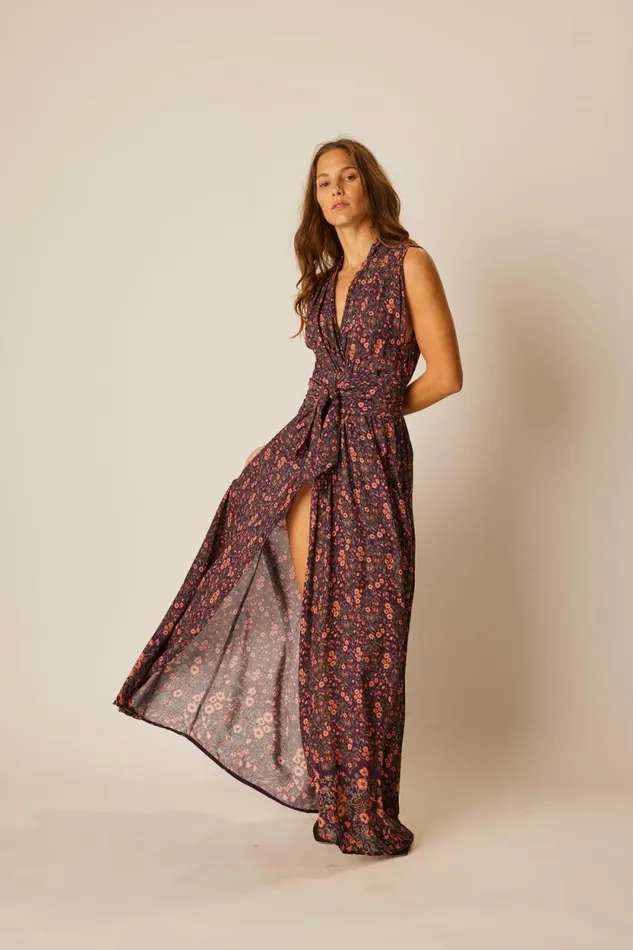 Dresses Shop Natalie Martin NICO SLEEVELESS MAXI Petite Fleur Noire