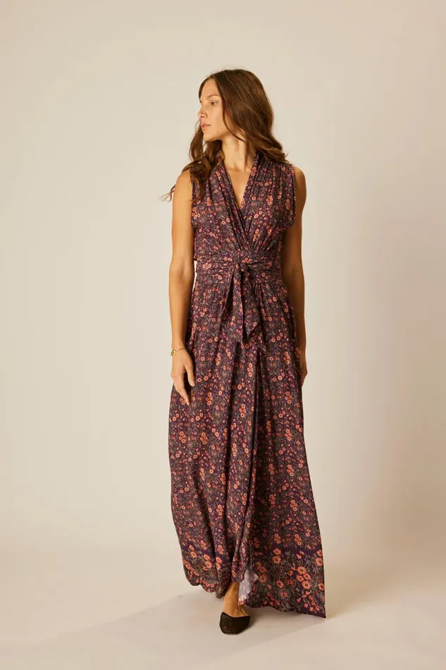 Dresses Shop Natalie Martin NICO SLEEVELESS MAXI Petite Fleur Noire