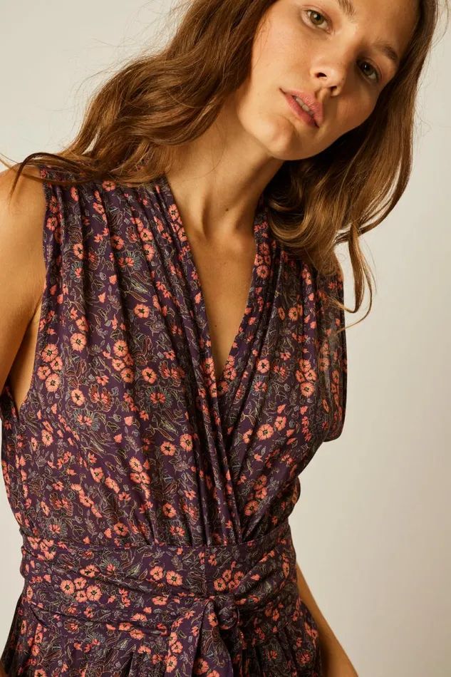 Dresses Shop Natalie Martin NICO SLEEVELESS MAXI Petite Fleur Noire
