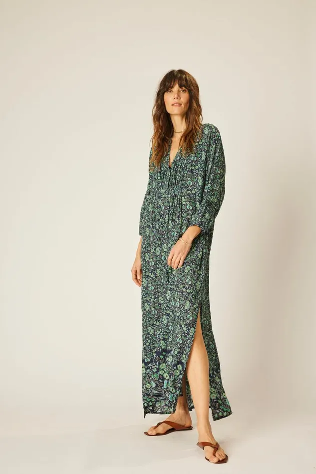 Dresses Shop Natalie Martin SAMMIE MAXI Petite Fleur Marine