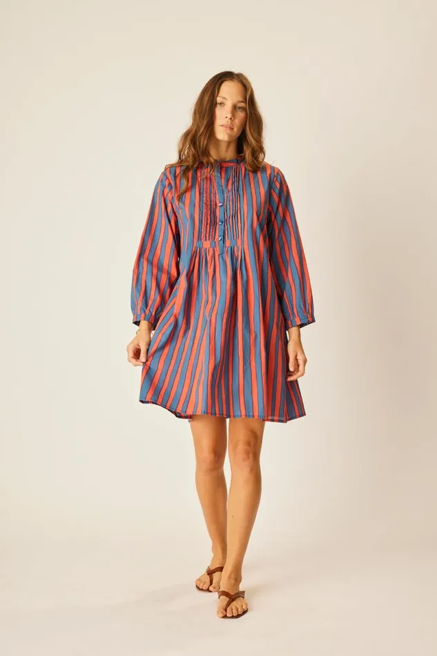 Dresses Shop Natalie Martin SAMMIE SHORT DRESS Batik Stripe Sage
