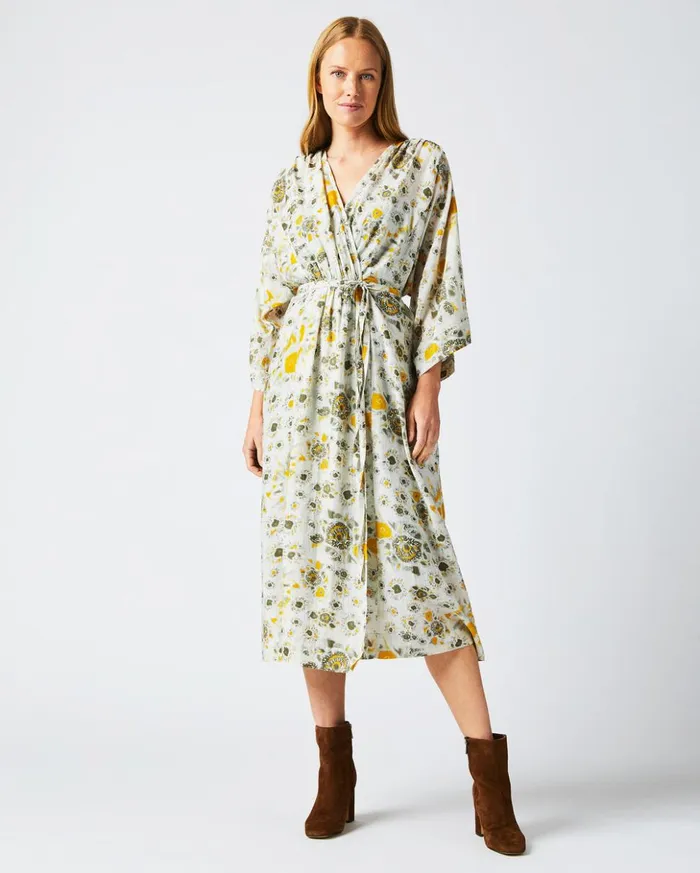 Dresses Women Billy Reid Robe Wrap Dress Ivorygold