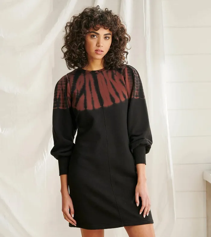 Dresses Women Hatley Sweatshirt Dress 8211 Caviar Storm Tie Dye