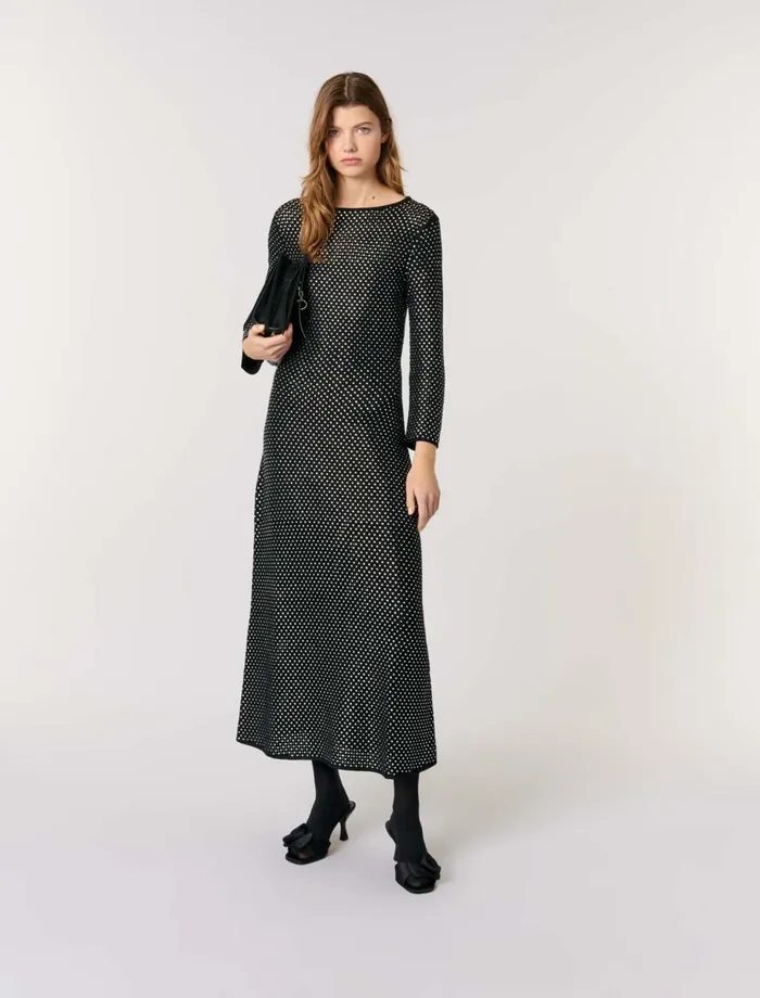 Dresses Women Maje Rhinestone Maxi Dress Black