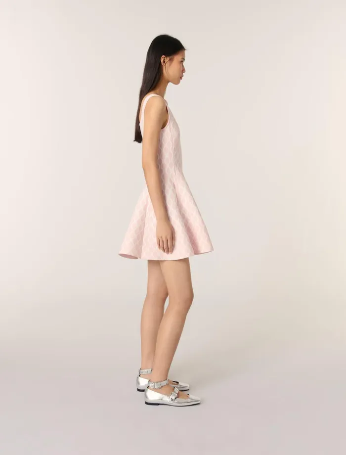 Dresses Women Maje Short Jacquard Knit Dress Pale Pink