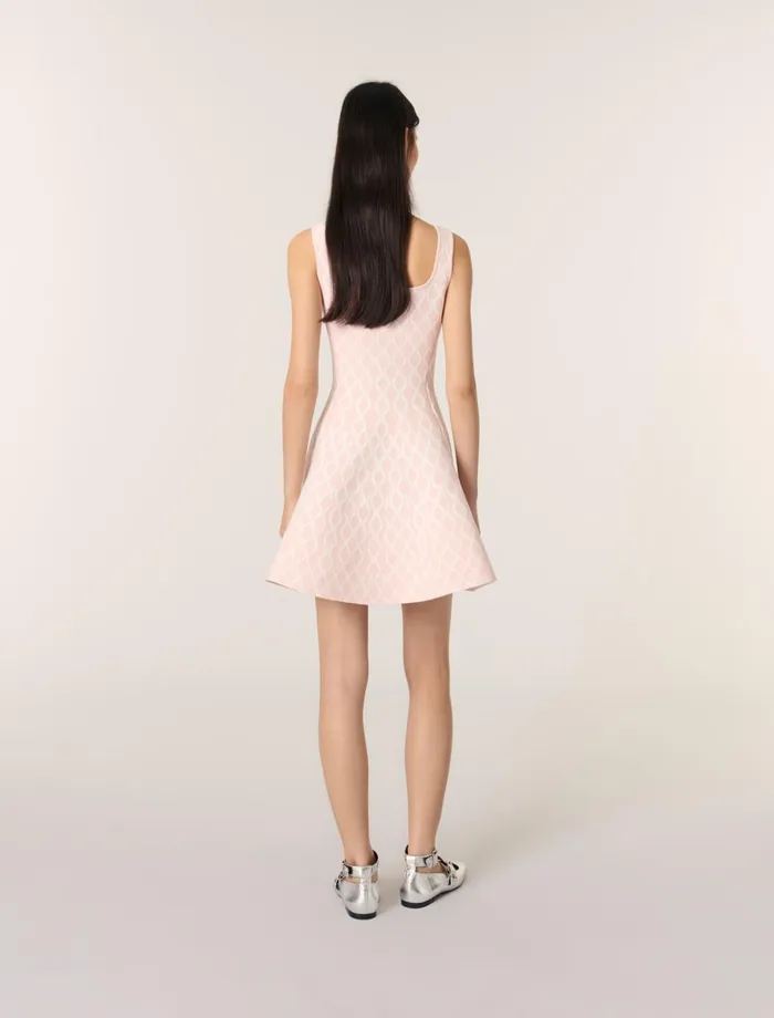Dresses Women Maje Short Jacquard Knit Dress Pale Pink