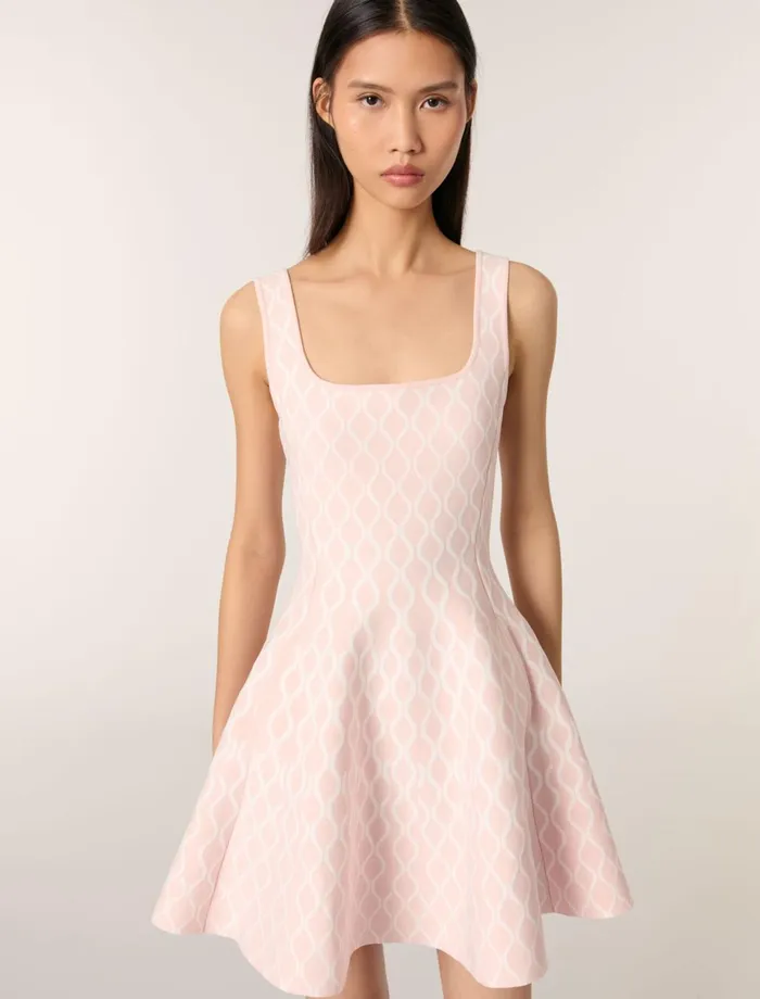 Dresses Women Maje Short Jacquard Knit Dress Pale Pink