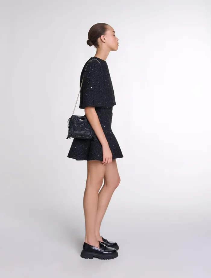 Dresses Women Maje Tweed 2In1 Short Dress Black