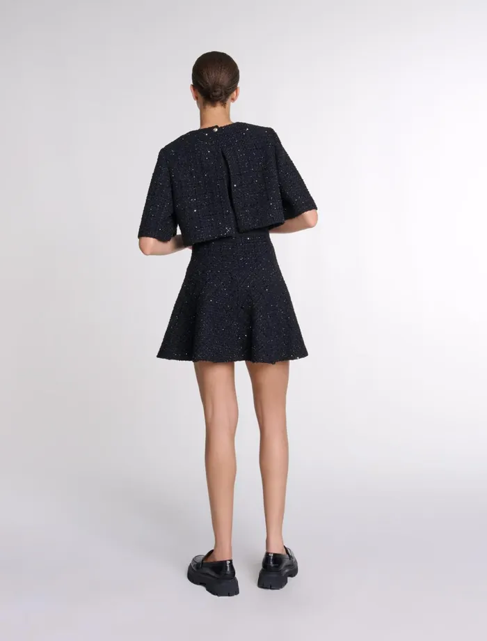 Dresses Women Maje Tweed 2In1 Short Dress Black