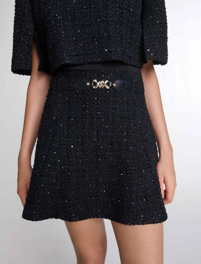 Dresses Women Maje Tweed 2In1 Short Dress Black