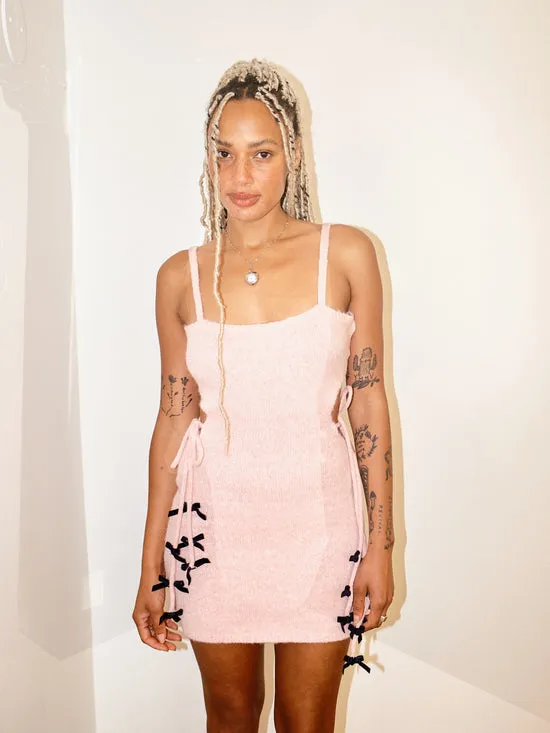 Dresses Women Tie Me Knit Mini Dress Pink Lisa Says Gah