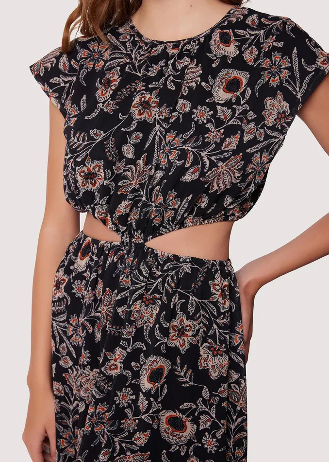 Eclipse Of The Heart Midi Dress Blackcreamfloral Women Lost Wander Dresses