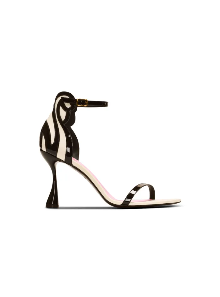 Eden Sandals In Twotone Leather Black Women Balmain High Heels and Pumps