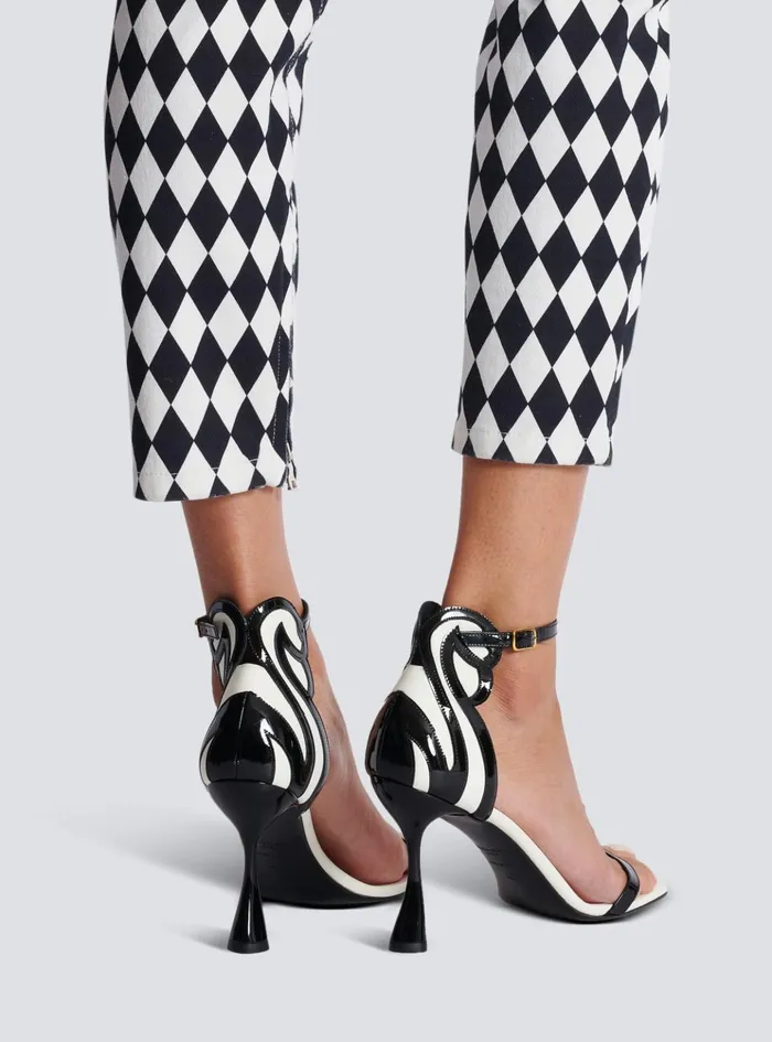 Eden Sandals In Twotone Leather Black Women Balmain High Heels and Pumps