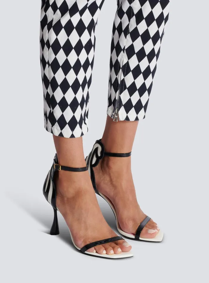 Eden Sandals In Twotone Leather Black Women Balmain High Heels and Pumps