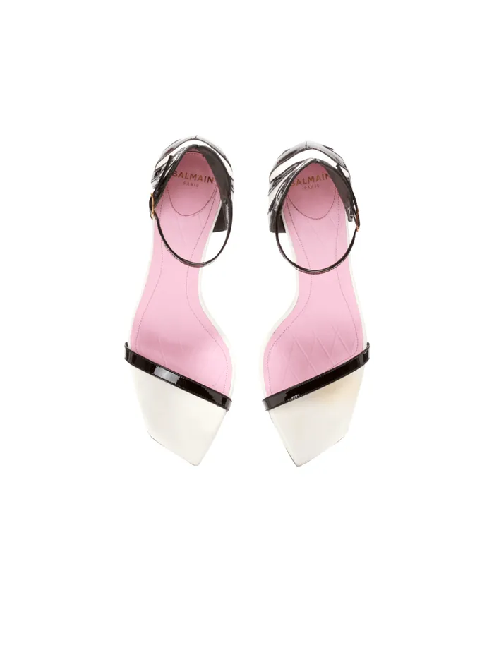 Eden Sandals In Twotone Leather Black Women Balmain High Heels and Pumps