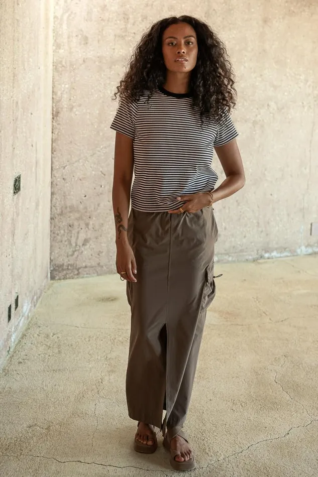 Ellie Cargo Skirt In Olive Olive Women Bohme Skirts