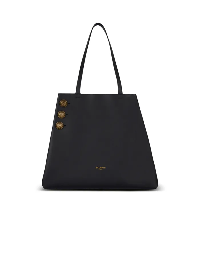 Emblegraveme Leather Tote Bag Black Women Balmain Tote Bags