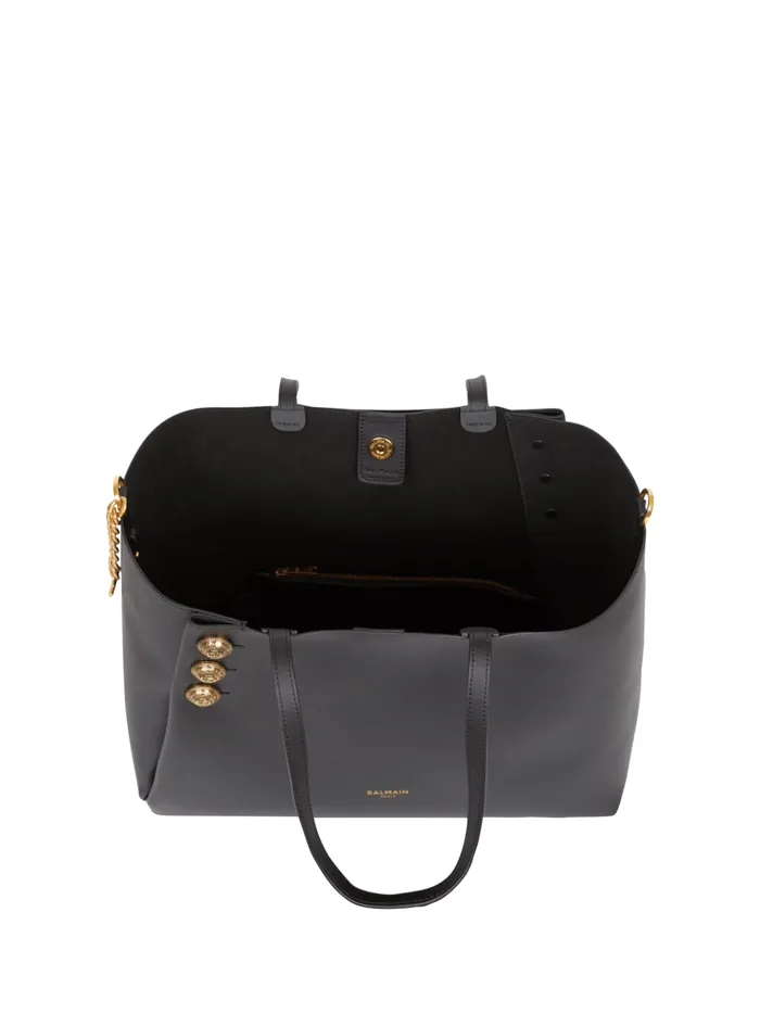 Emblegraveme Leather Tote Bag Black Women Balmain Tote Bags