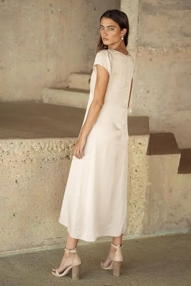 Emersyn Midi Dress In Champagne Champagne Women Bohme Dresses
